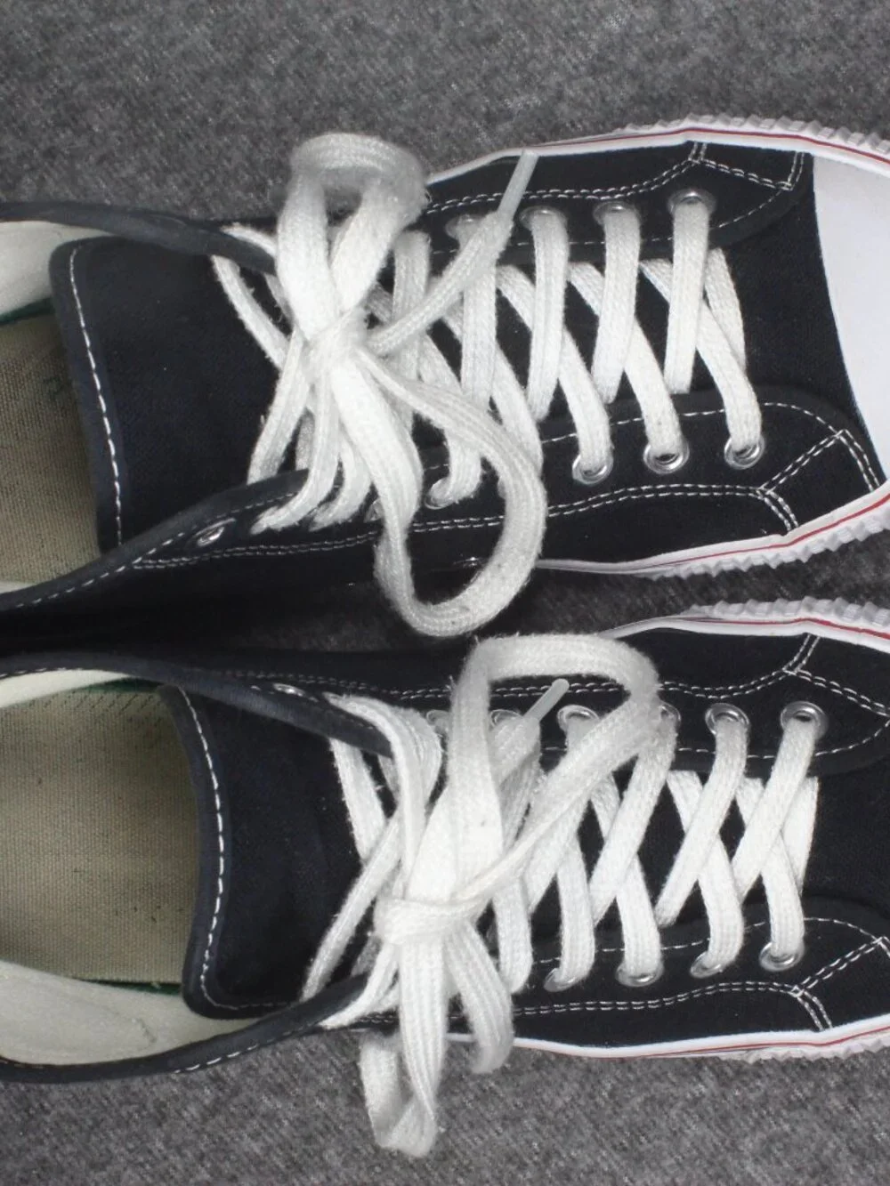 PF Flyers Center Hi Black Canvas High Top Sneakers Rigid Wedge Mens 8 Womens 9.5